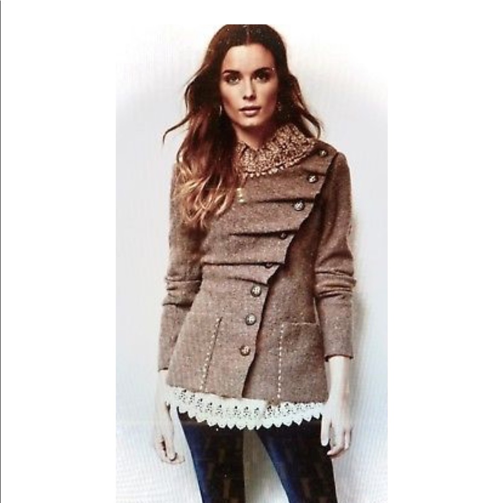 Anthropologie Arslan Sweater Coat Boiled Wool